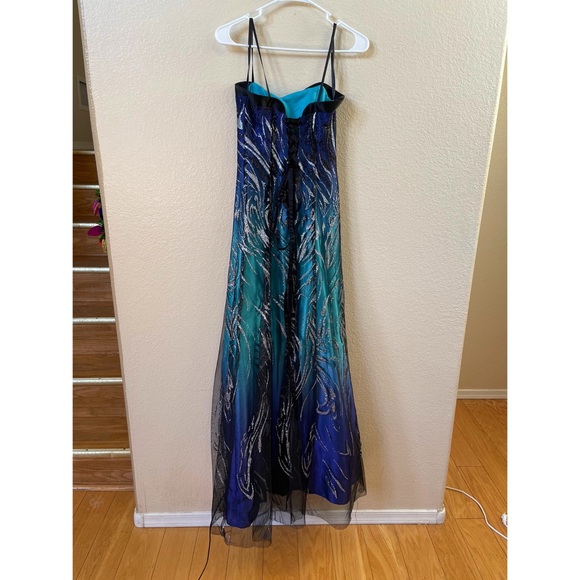 Strapless Aqua Formal Dress - Picture 5 of 5